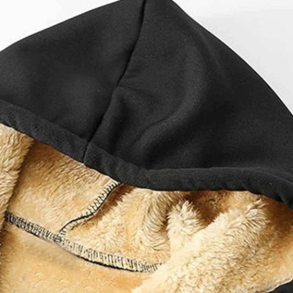 Black Mens Thermal Hoodie - Picture 7 of 7